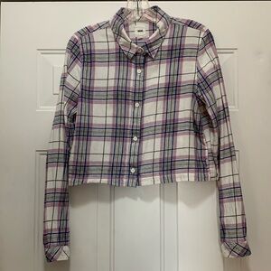 3/$15 Vans 100% cotton cropped flannel shirt size small